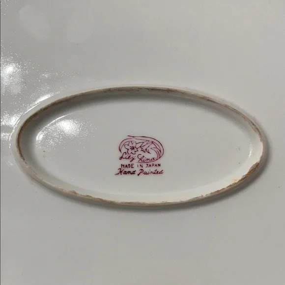 Lily China Vintage Hand Painted Art Platter Made in Japan 1940’s - Picture 7 of 10